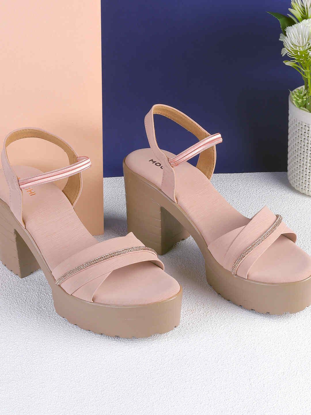 

Mochi Women Platform Sandals, Peach