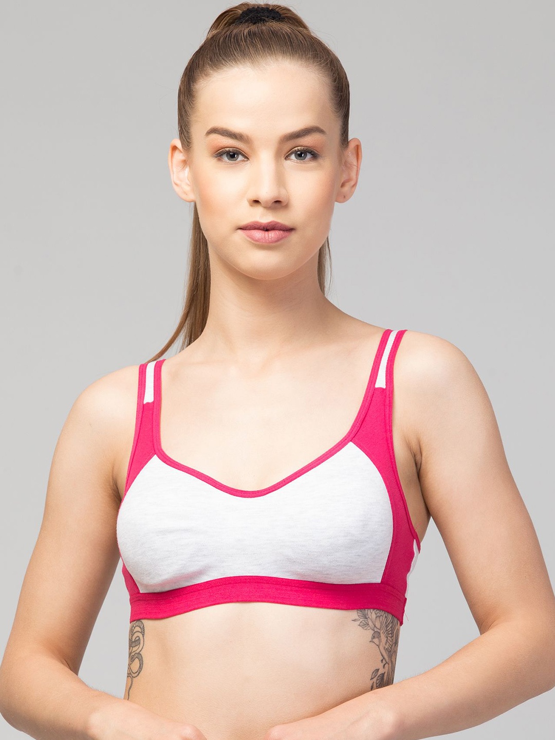

ULLAS Full Coverage Organic Cotton Workout Bra, Pink