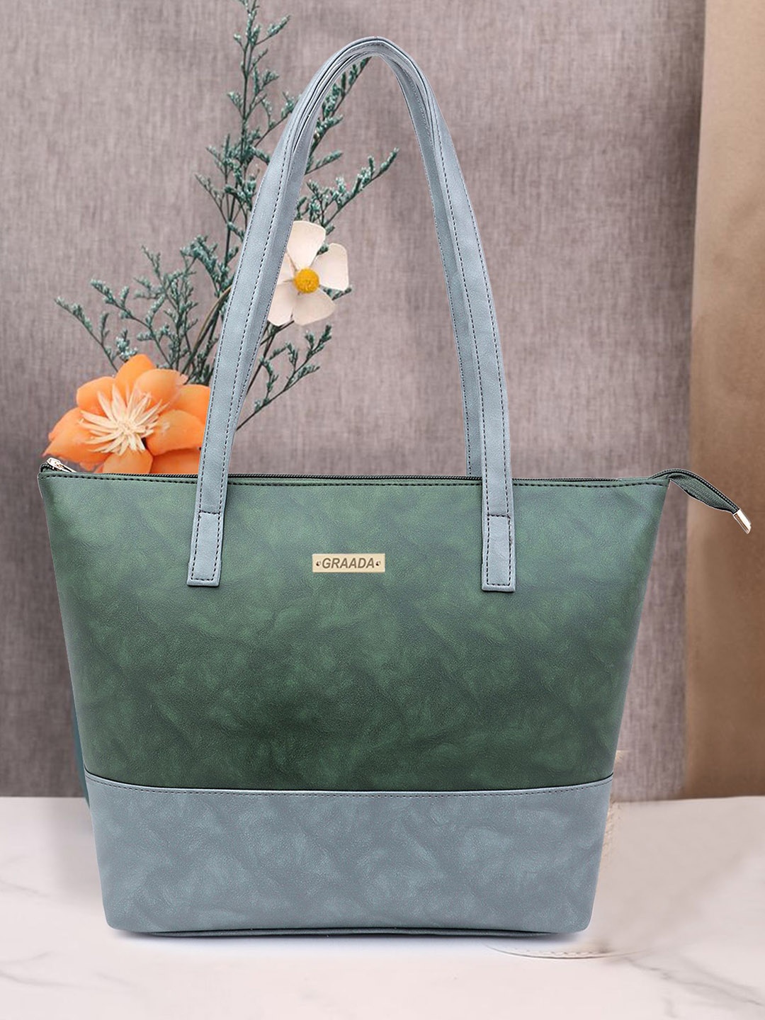 

GRAADA Oversized Structured Shoulder Bag, Green