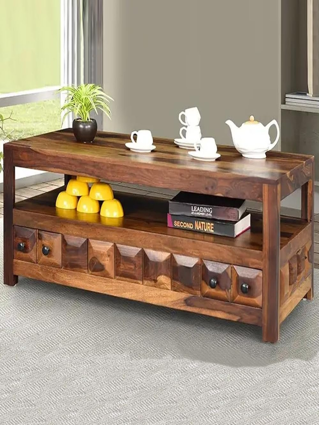 

Royaloak Brown Rectangular Wooden Coffee Table