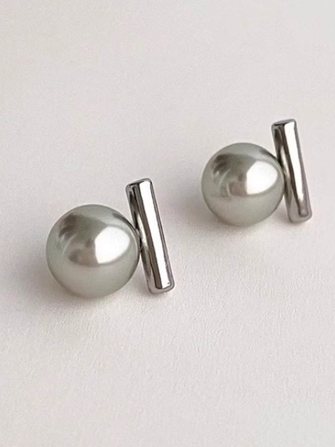 

StyleCast Contemporary Shaped Double Sided Studs, Silver