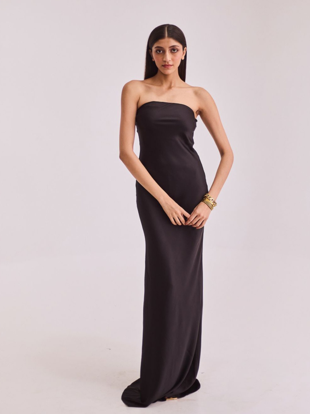 

Urban Suburban Women Satin Maxi Dress, Black