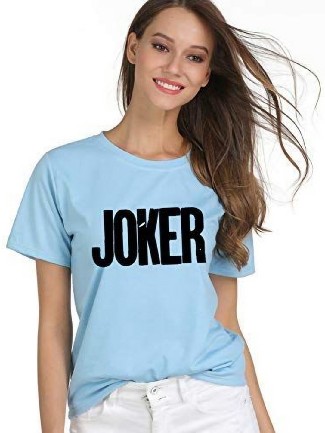 

VLAM Women Printed Extended Sleeves Applique T-shirt, Blue
