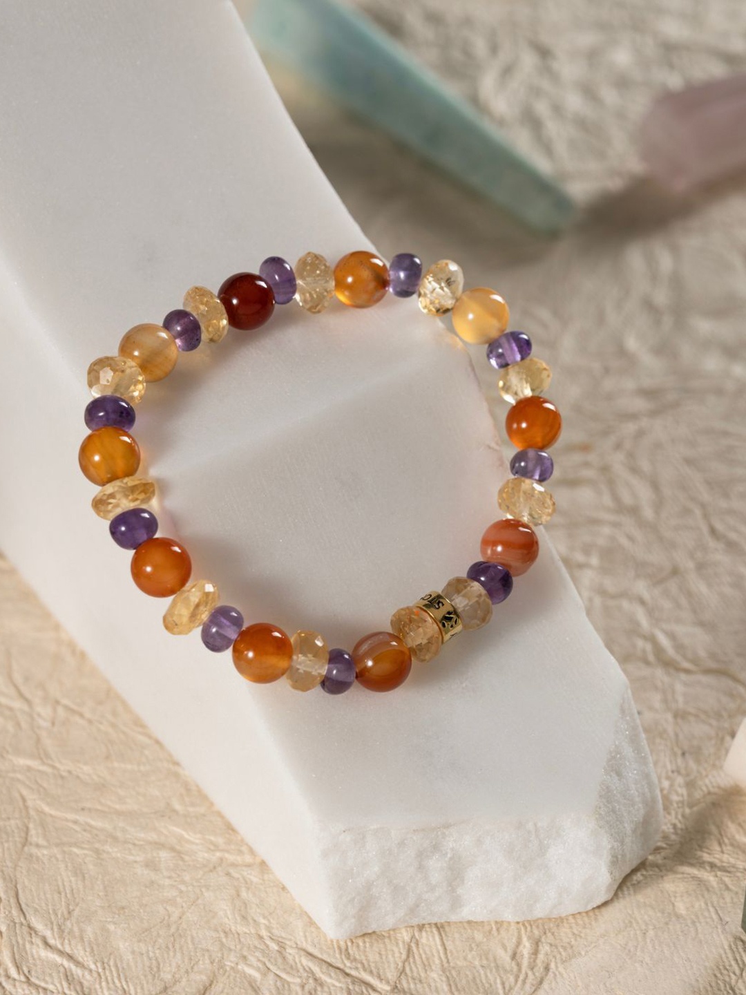 

Stone Story By Shruti 925 Sterling Silver Citrine Gold-Plated Bracelet