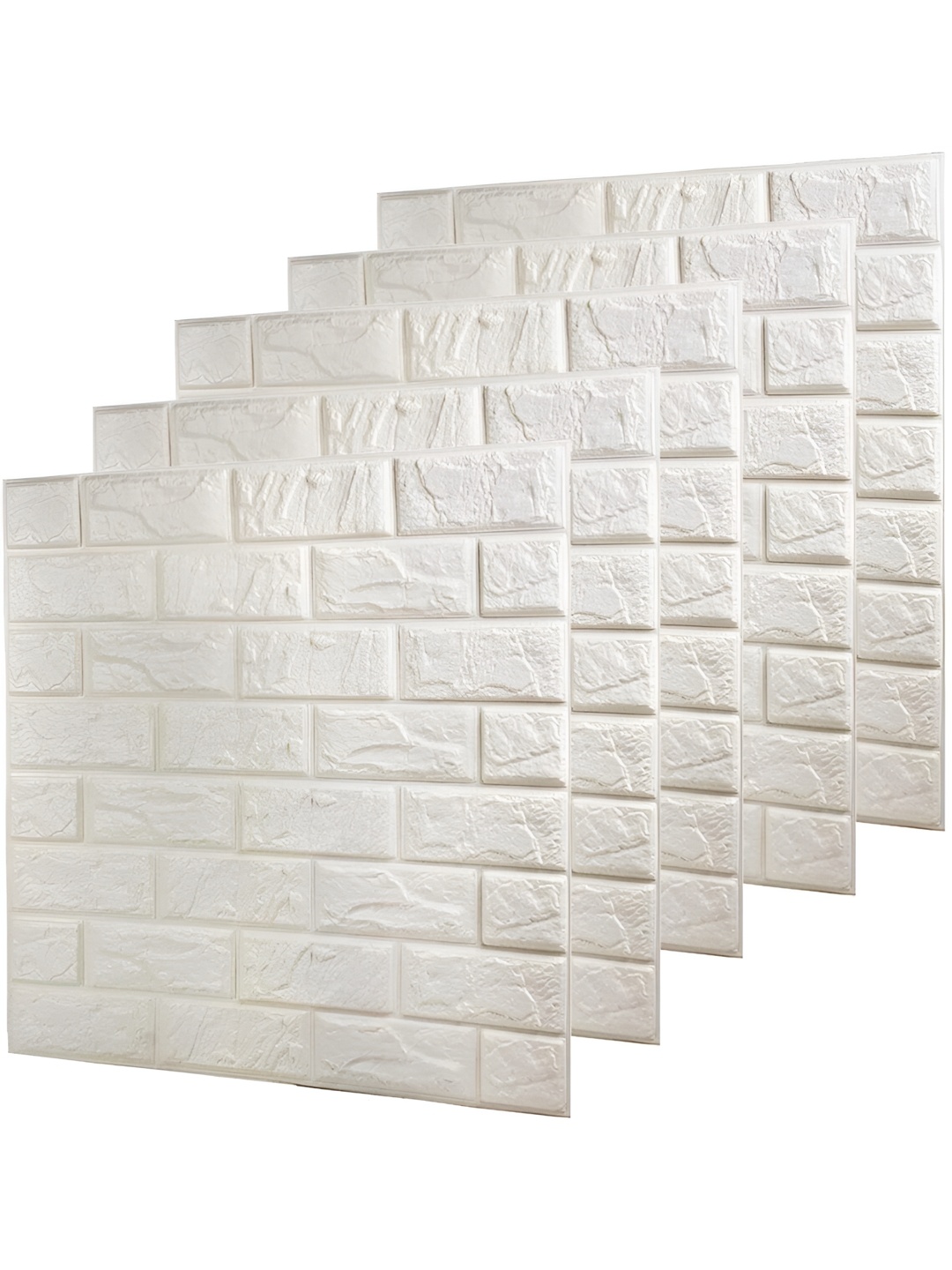 

ANNA CREATIONS White 5 Pieces Textured Waterproof Wallpaper