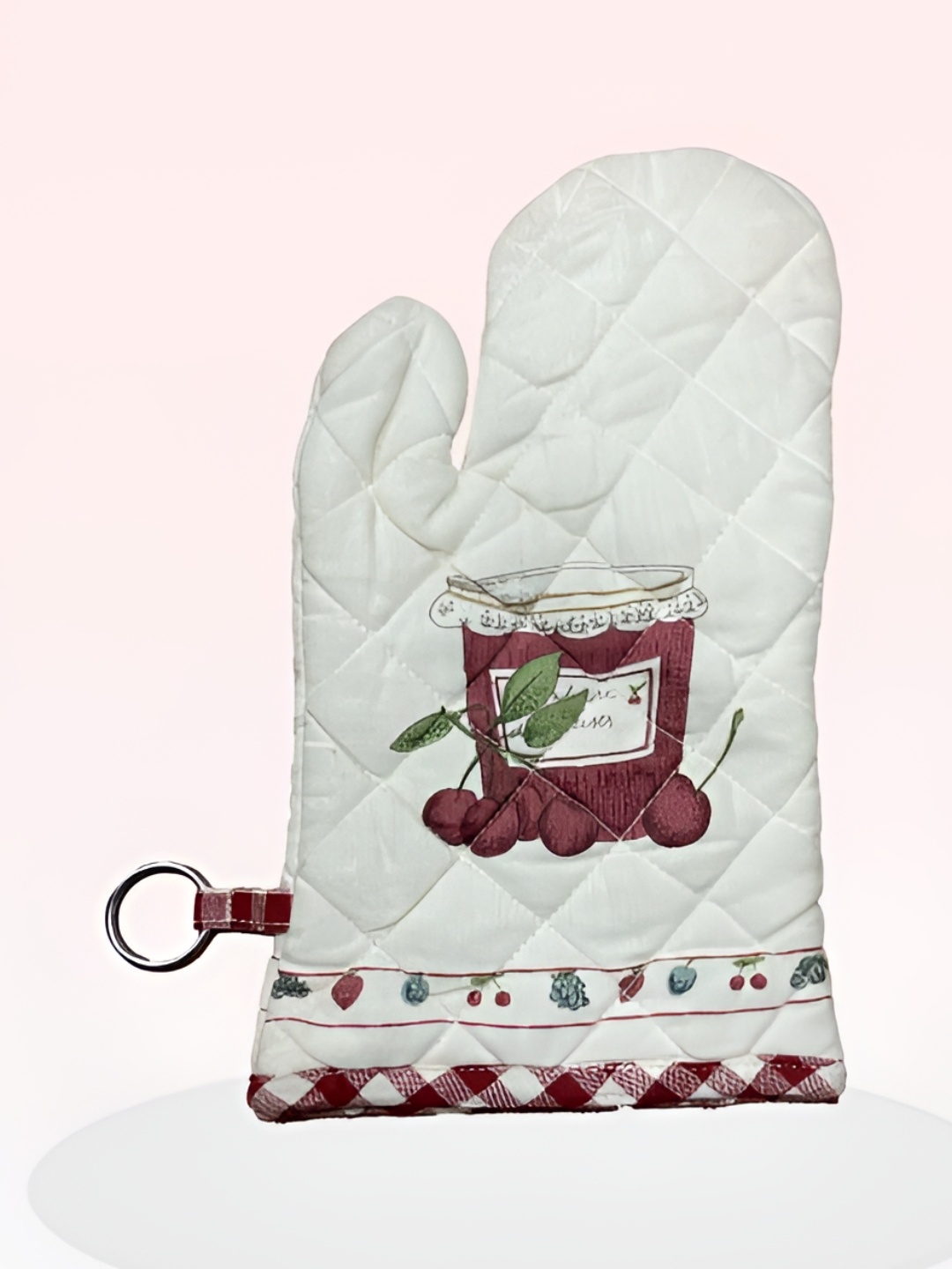 

SAJAVAT White & Red Printed Pure Cotton Oven Glove