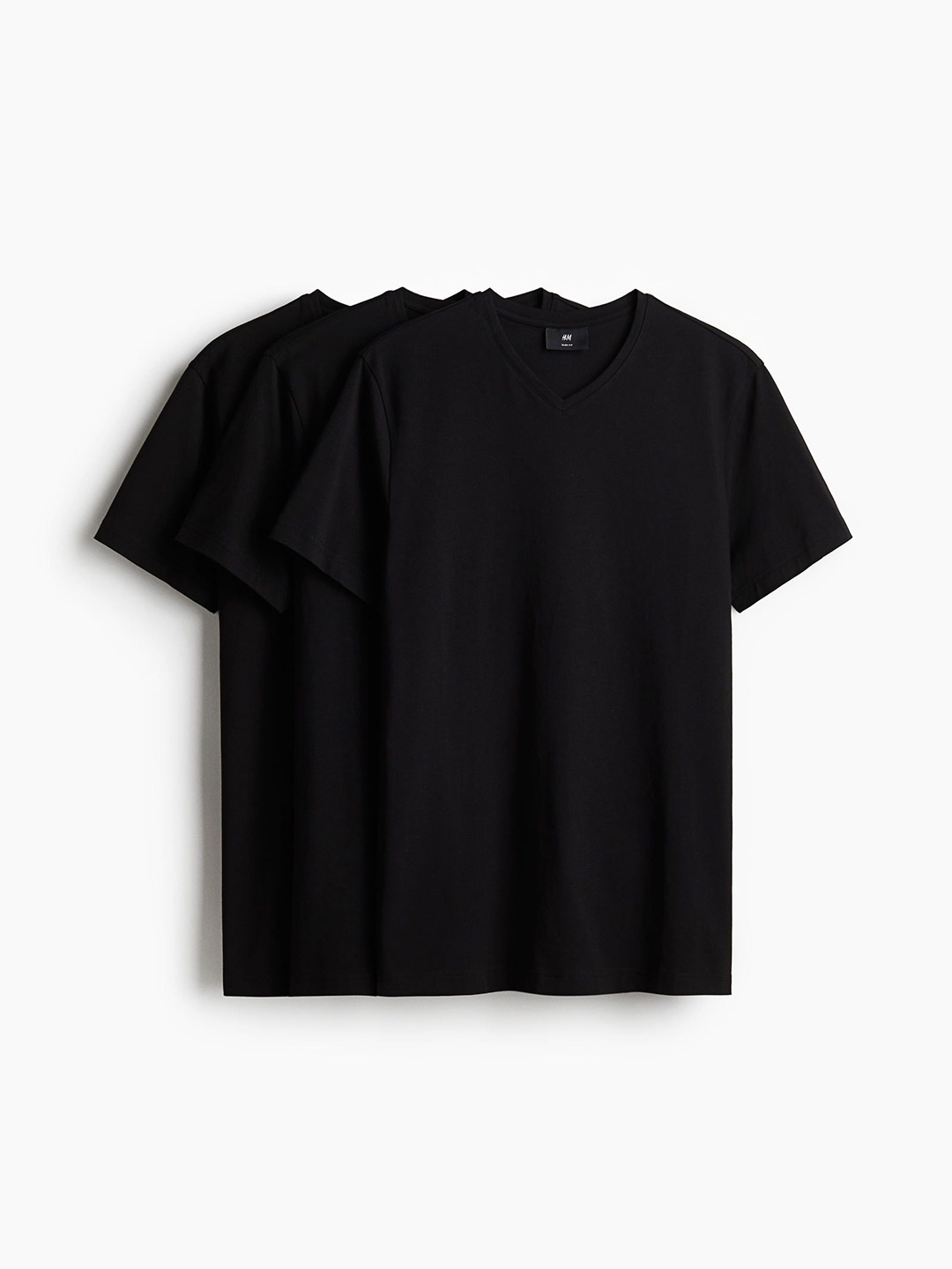 

H&M 3-Pack Slim Fit V-Neck T-shirts, Black