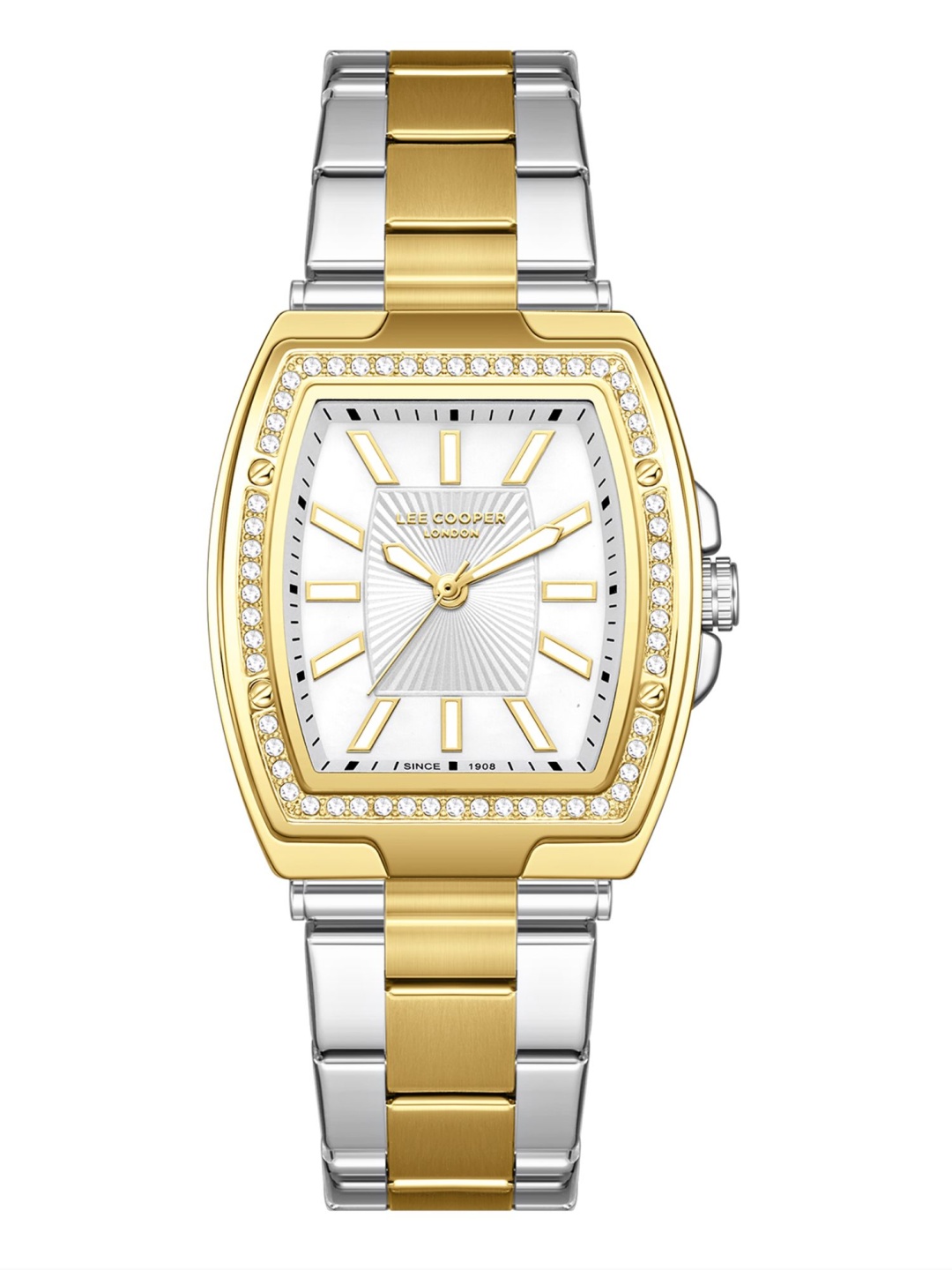 

Lee Cooper Women Brass Dial & Stainless Steel Bracelet Style Straps Analogue Watch LC08058.220, Silver