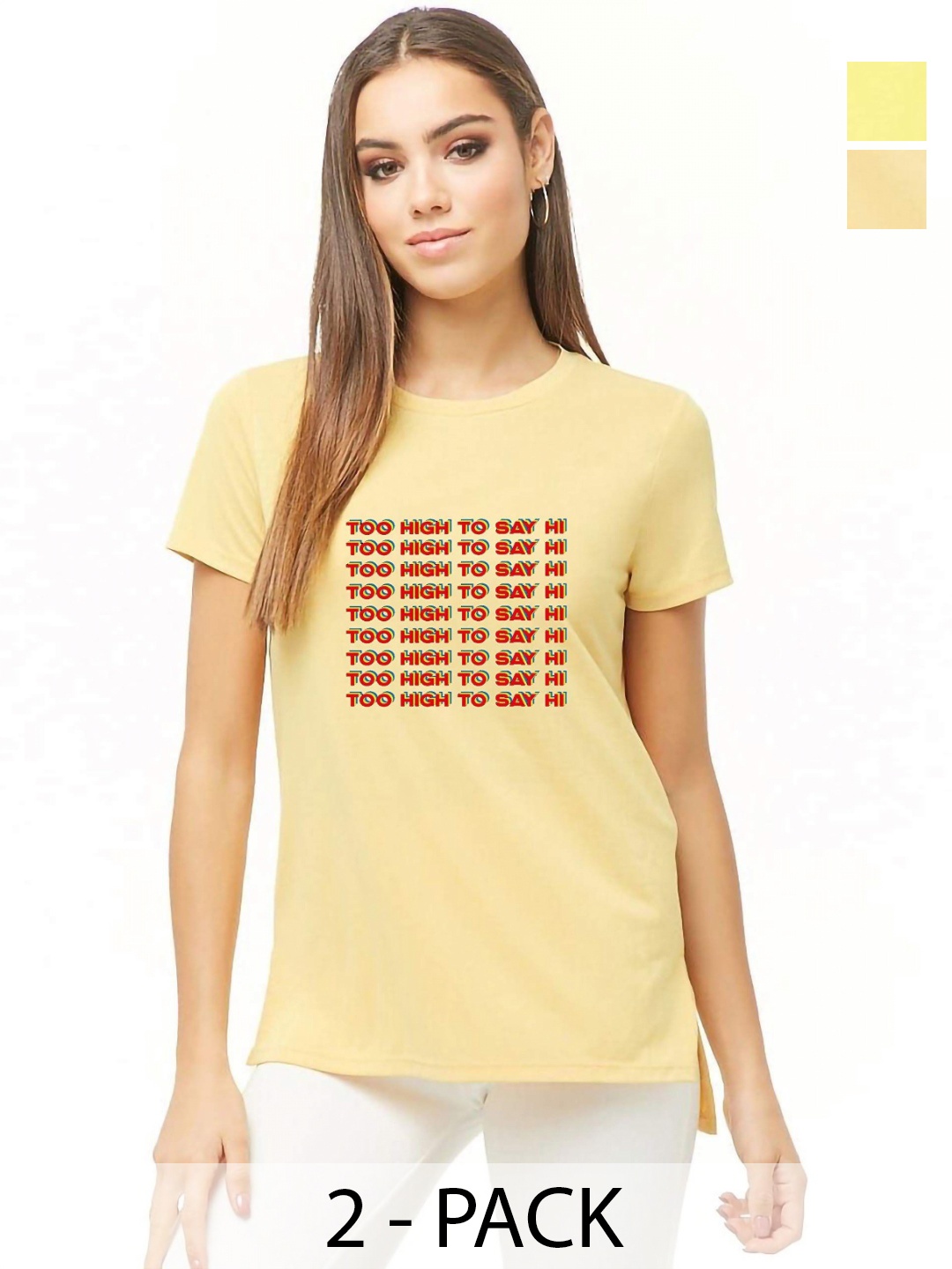 

VLAM Women Printed T-shirt, Yellow