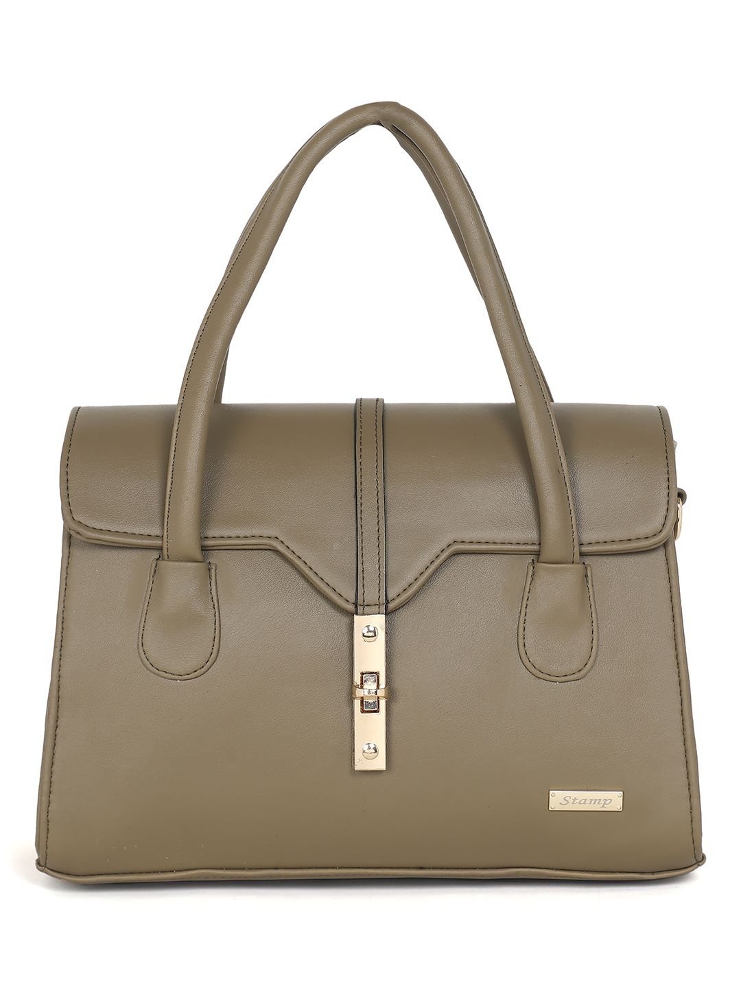 

Stamp Women Solid Structured Handheld Bag, Cream