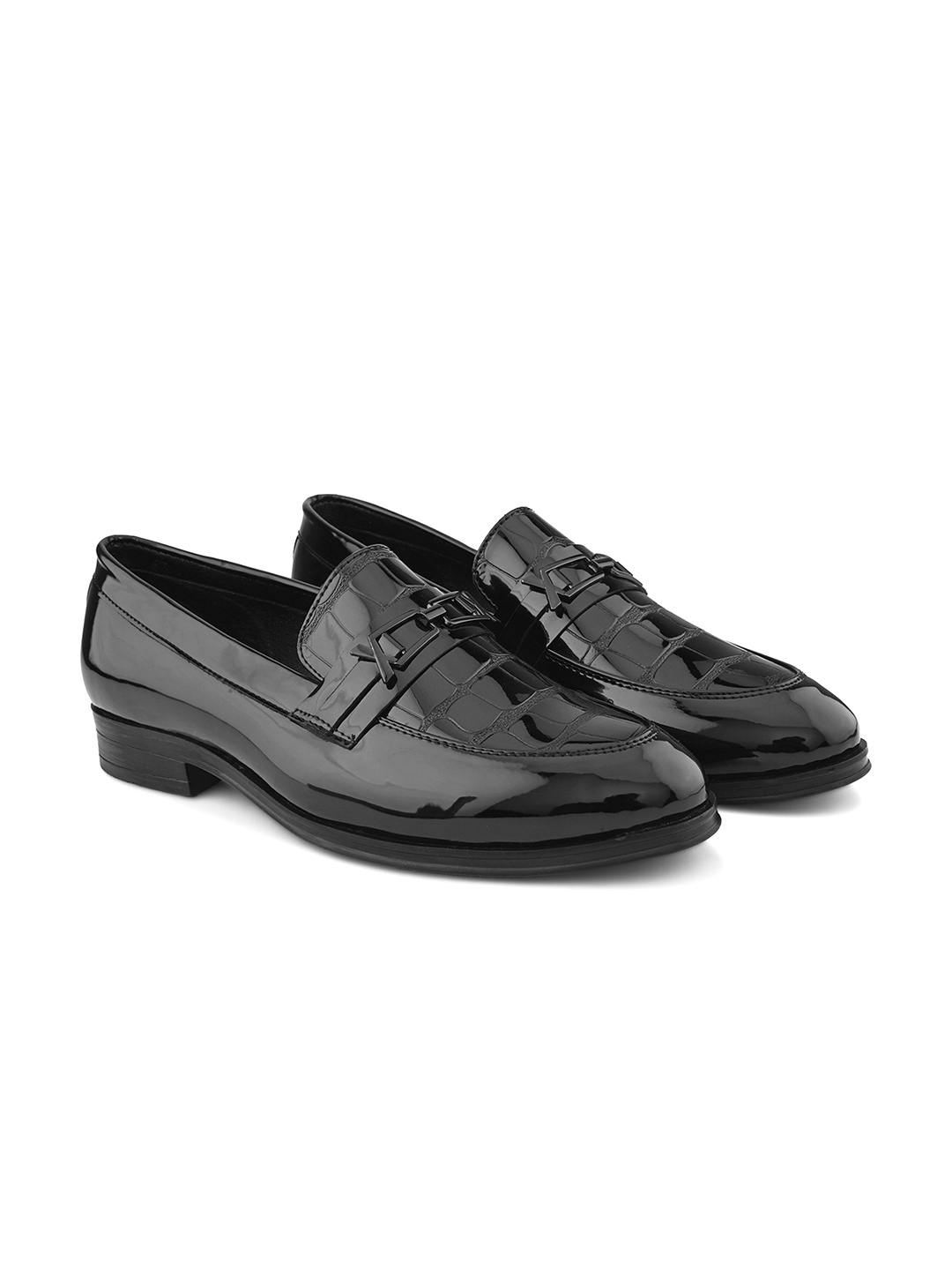 

INVICTUS Men Round Toe Formal Loafers, Black