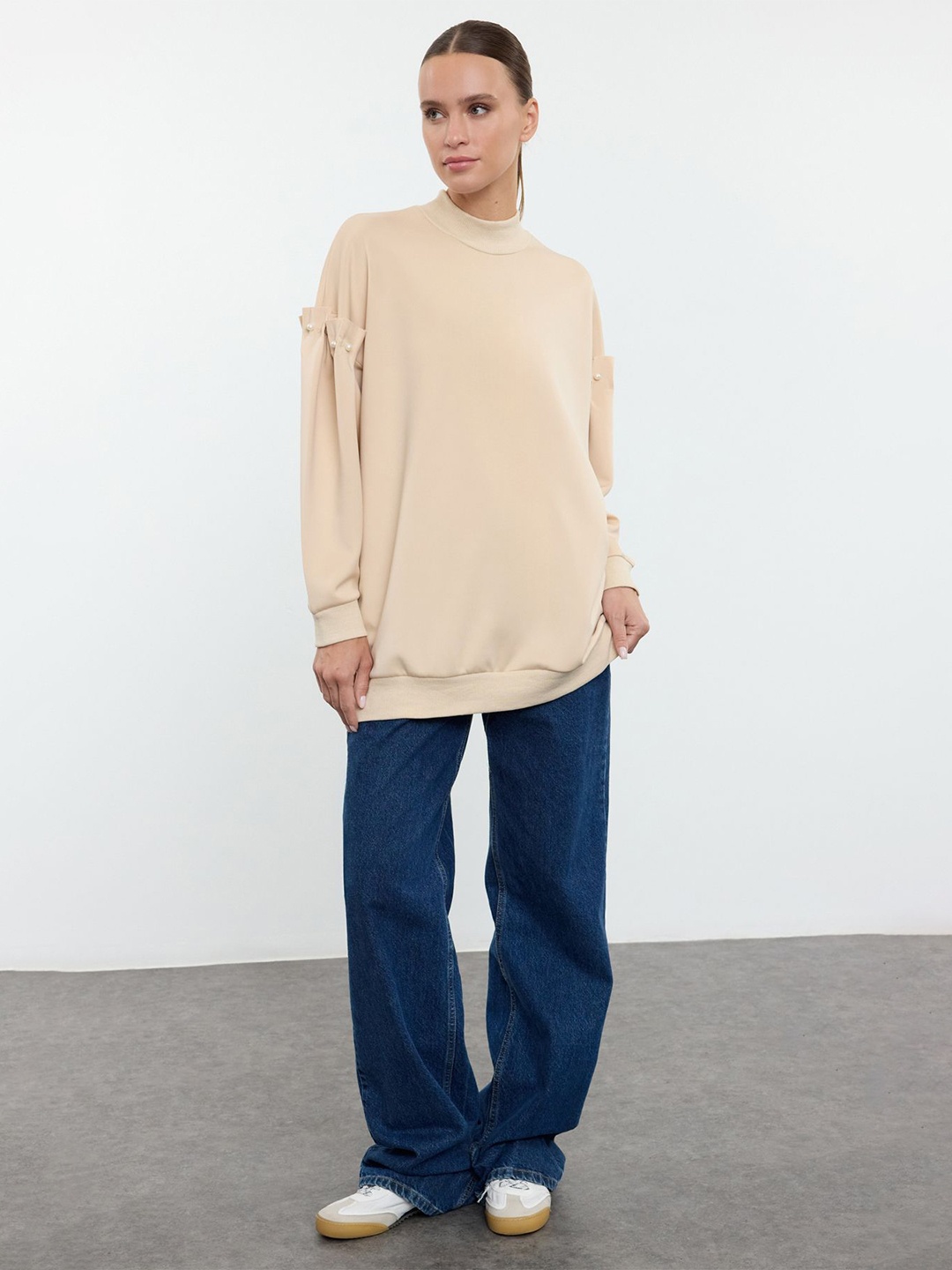 

Trendyol High Neck Tunic, Beige