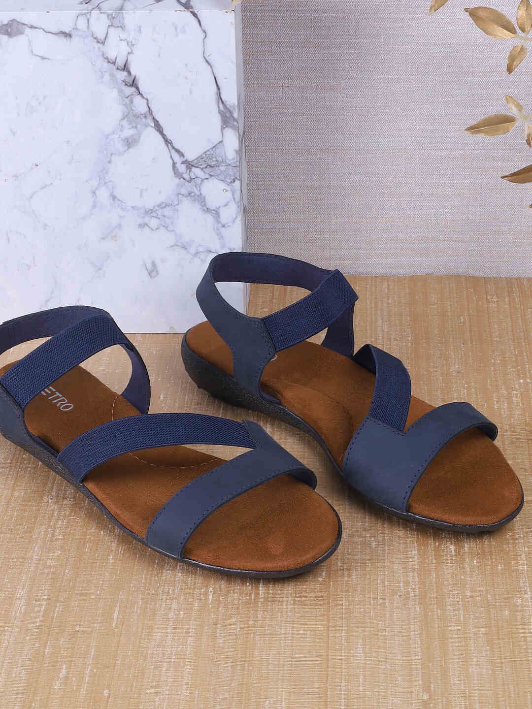 

Metro Leather Comfort Heel Sandals, Blue
