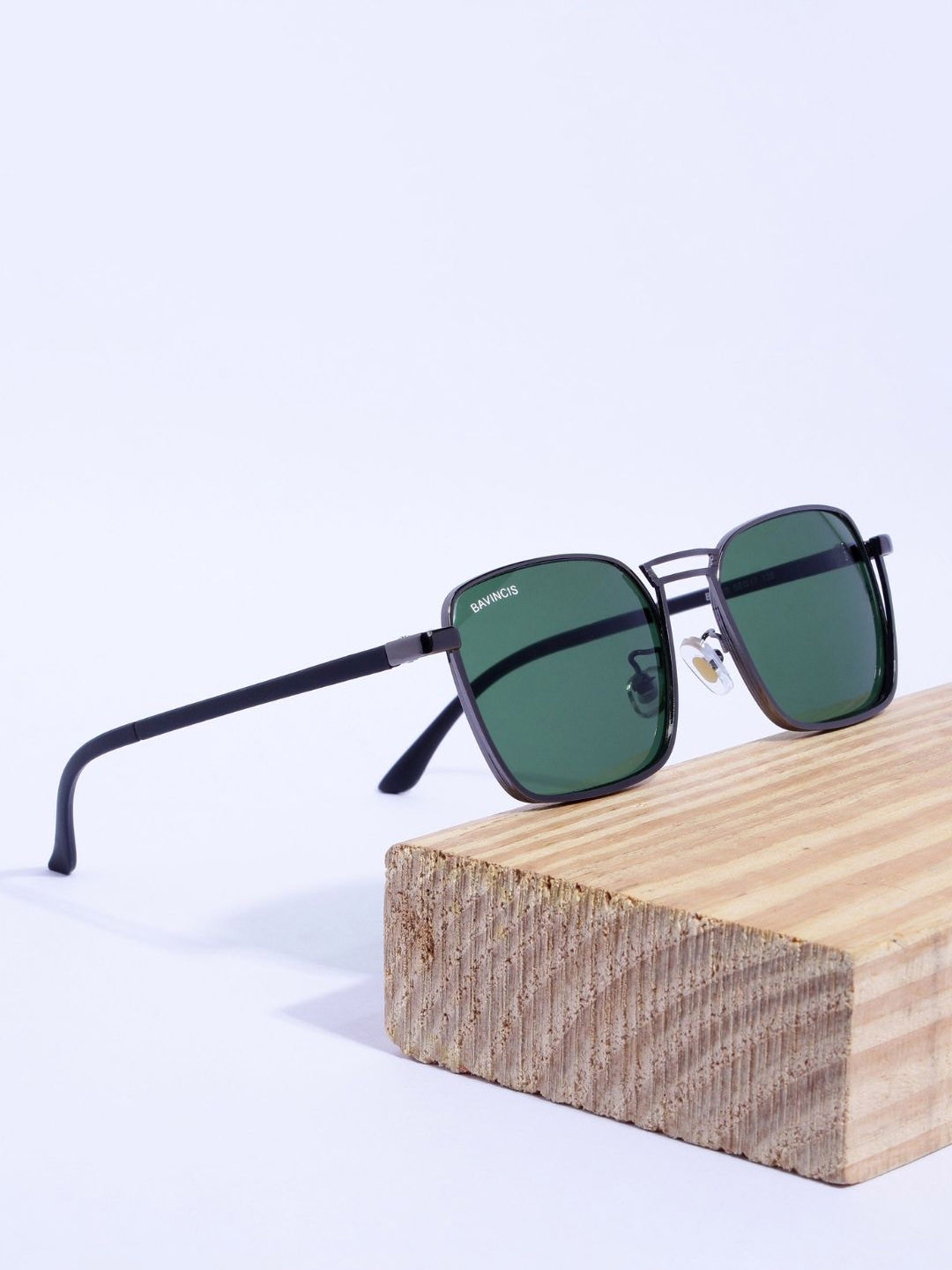 

BAVINCIS Armonia Unisex Square Sunglasses with UV Protected Lens BS025, Green