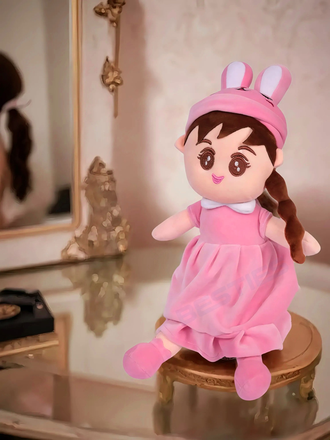 

BESTIES Microfibre Filled Non-Allergic Doll Soft Toys and Dolls, Pink