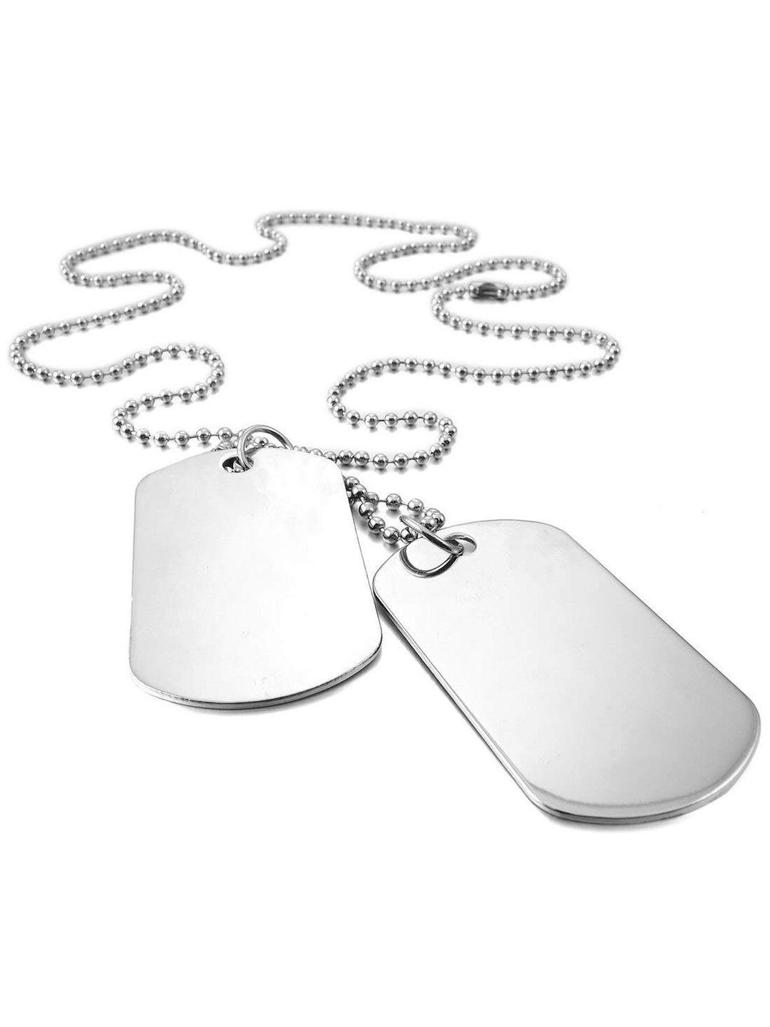 

BEYTER Men Geometric Shaped Pendant With Chain, Silver