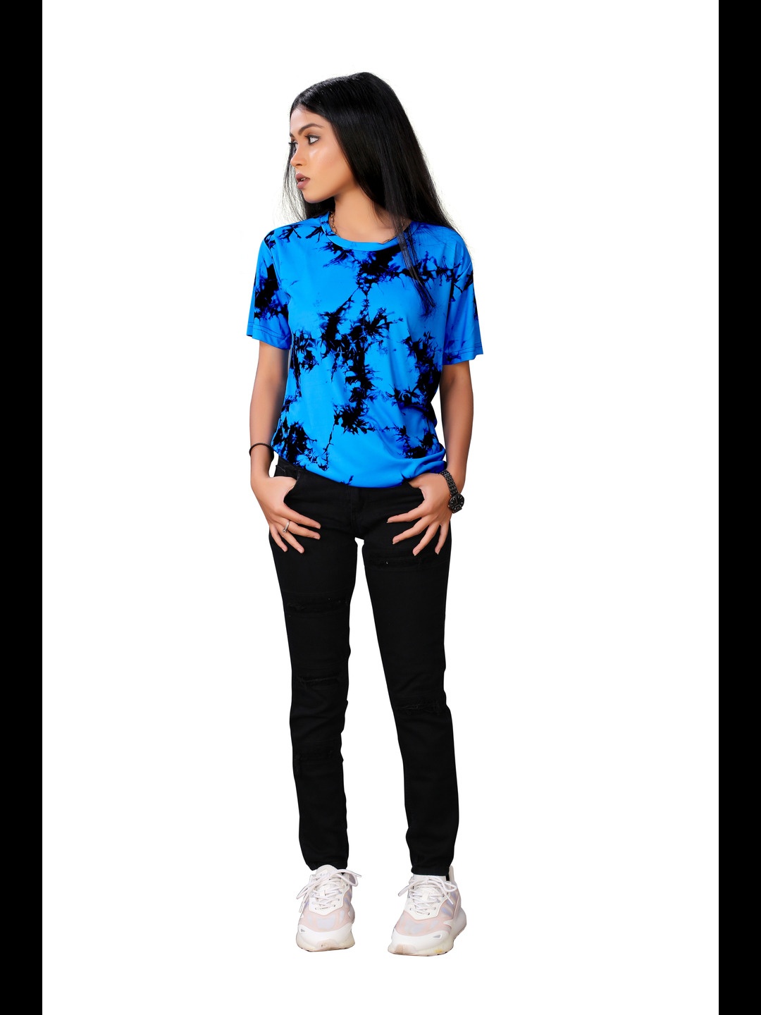 

shriez Women Printed T-shirt, Blue