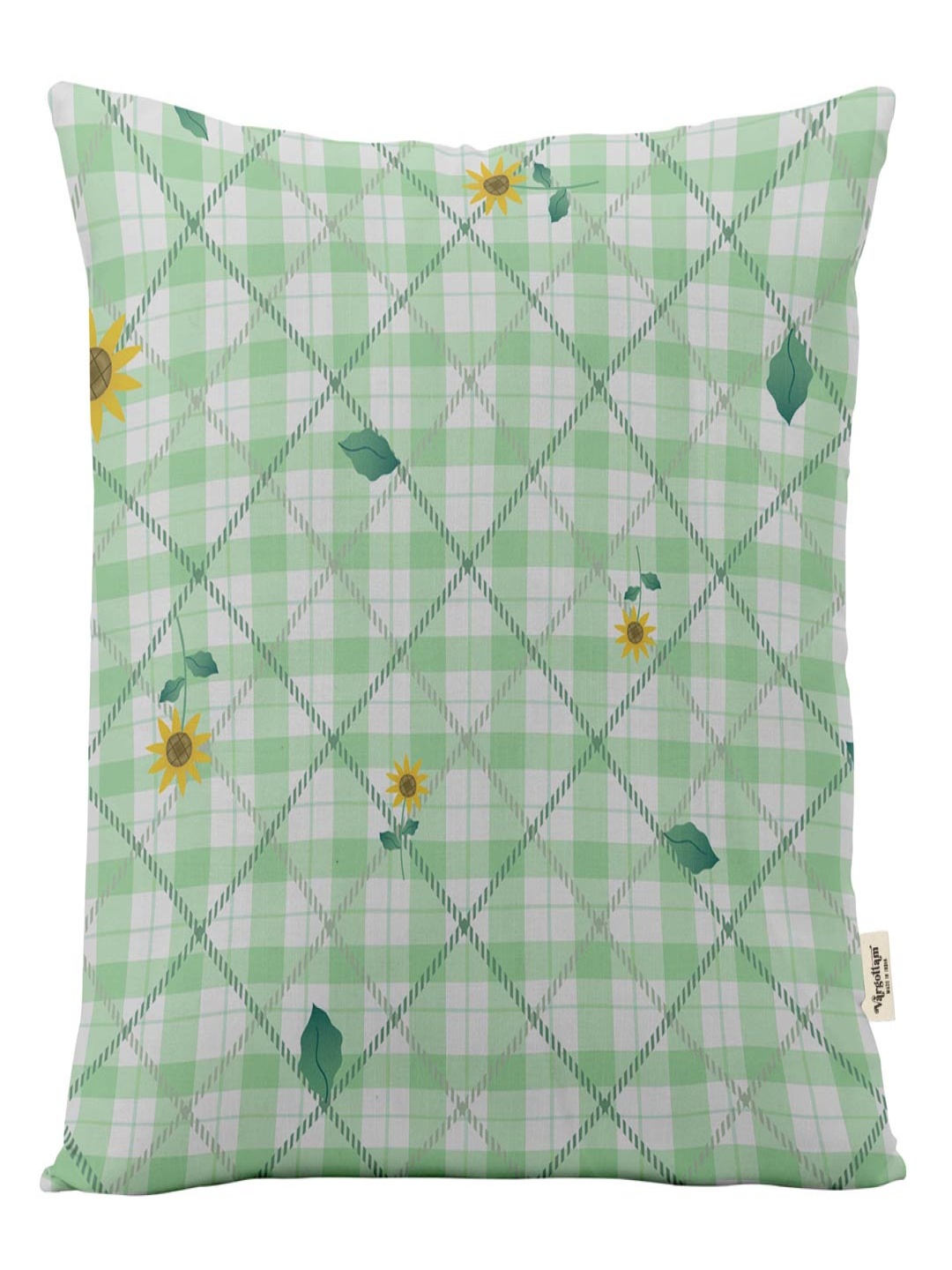 

Vargottam Green Set of 5 Floral Square Cushion Covers