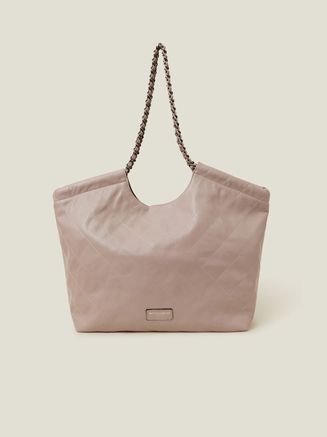 

Accessorize Women Solid Structured Shoulder Bag, Nude