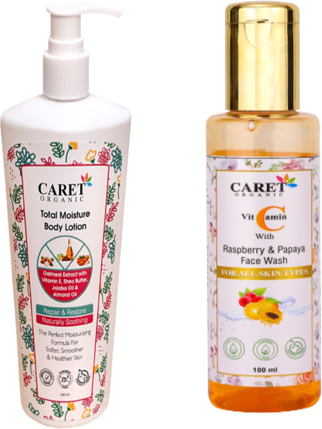 

CARET ORGANIC Set Of 2 Vitamin C Facewash - 100 ml & Total Moisturising Lotion - 200 ml, White