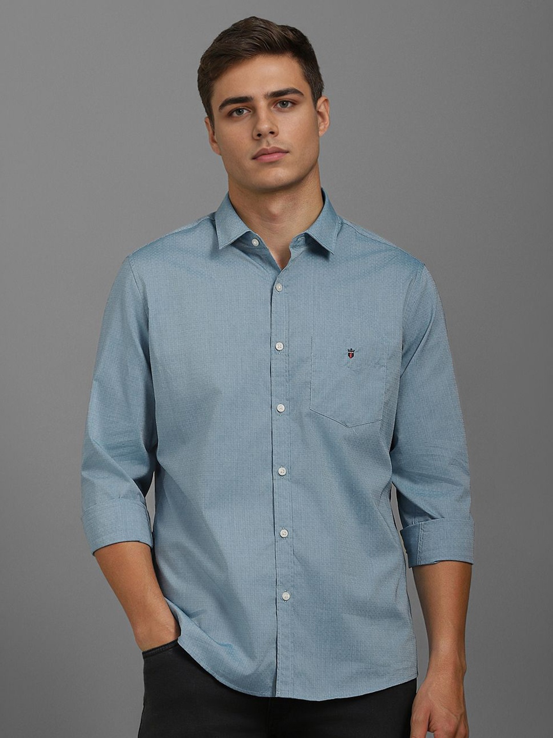 

Louis Philippe Sport Men Slim Fit Floral Printed Cotton Casual Shirt, Blue