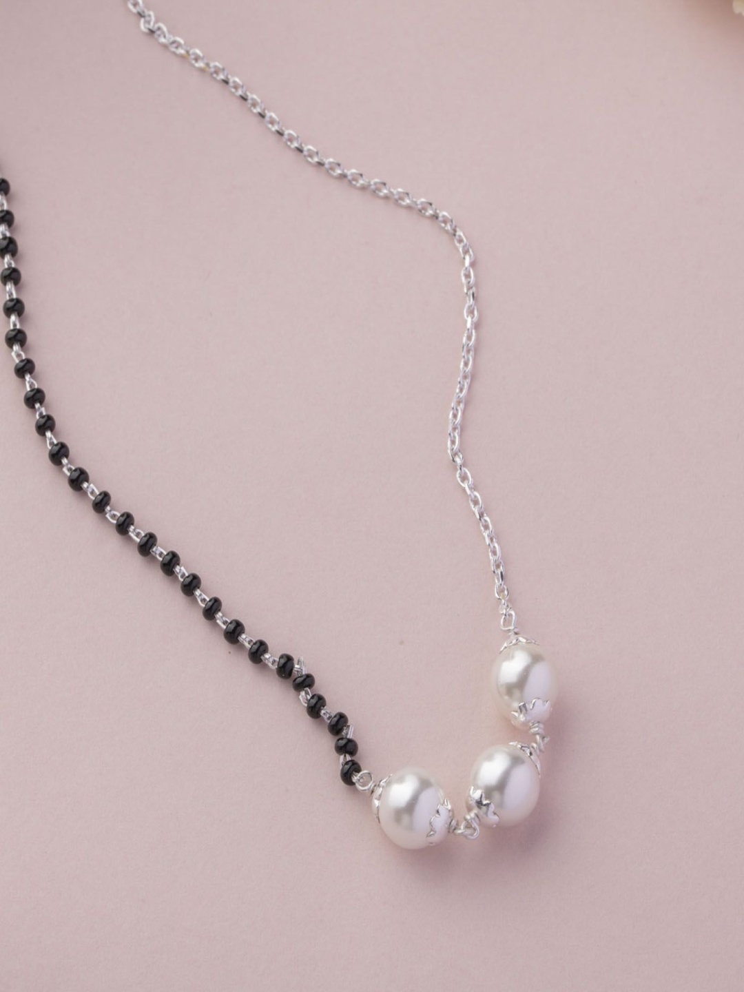 

Gargi by P. N. Gadgil & Sons 92.5 Sterling Silver Stone Studded Mangalsutra
