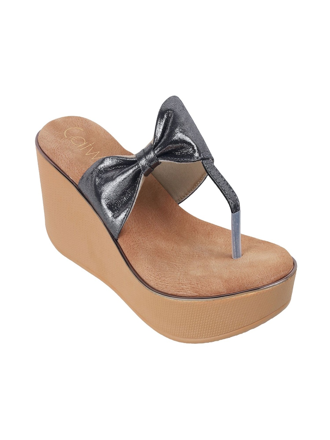 

Catwalk Women Open Toe Flats Bows, Silver