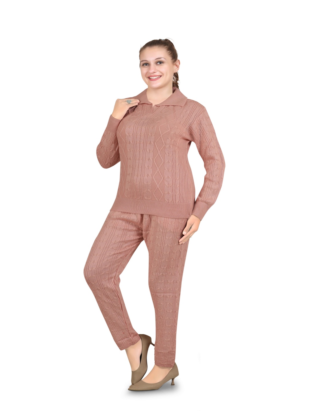 

Pampara Winter Sweater And Trouser, Peach