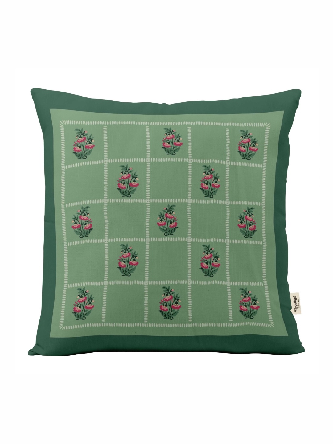 

Vargottam Green Set of 5 Floral Square Cushion Covers