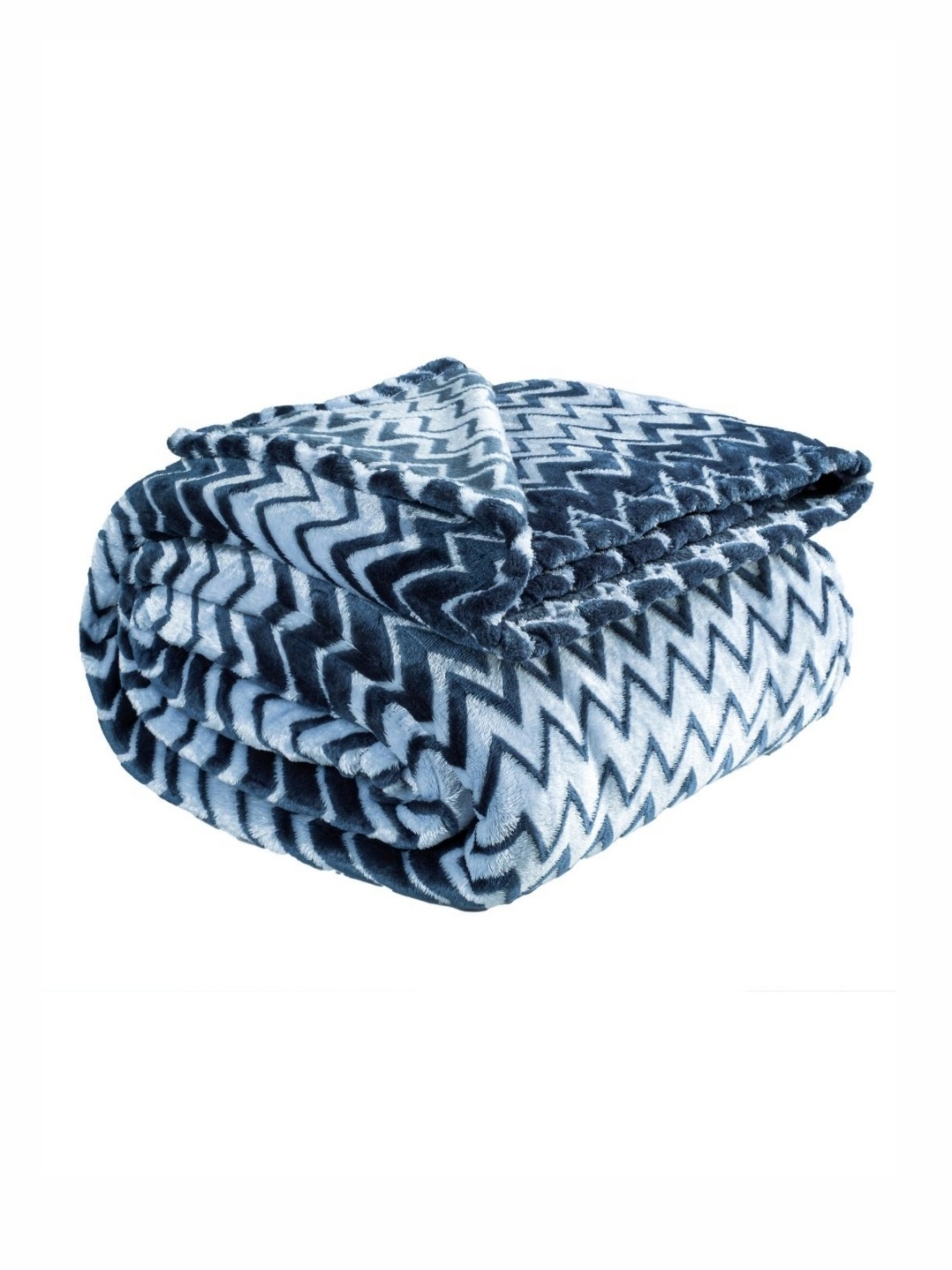 

VAS COLLECTIONS Blue & White Geometric Fleece AC Room 300 GSM Single Bed Blanket