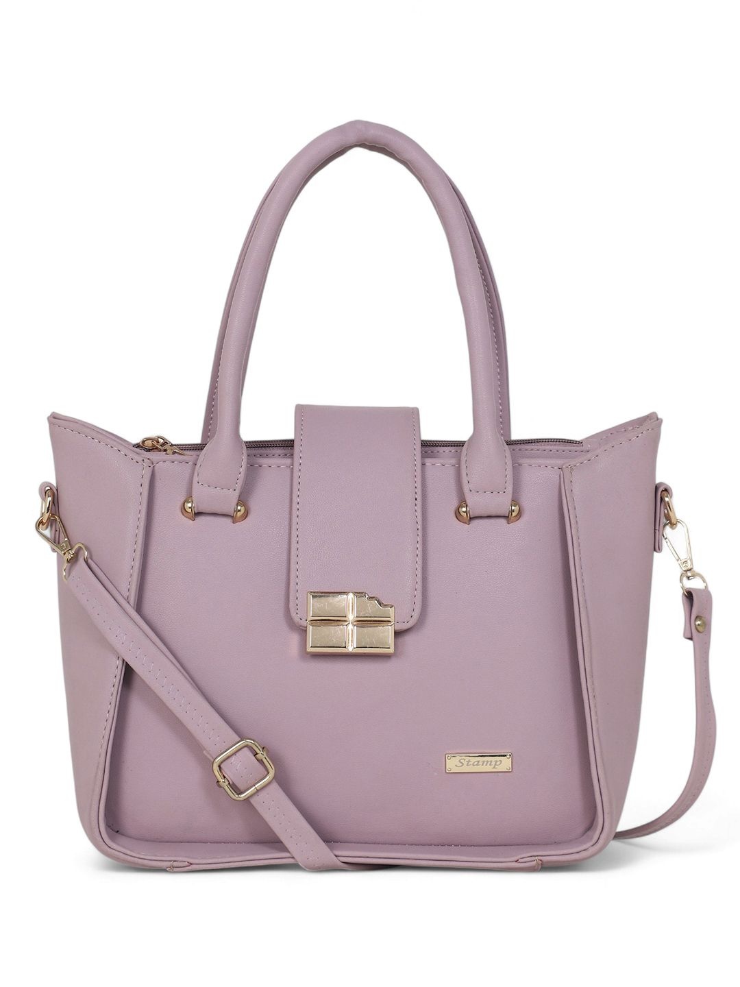 

Stamp Women Solid Structured Handheld Bag, Purple