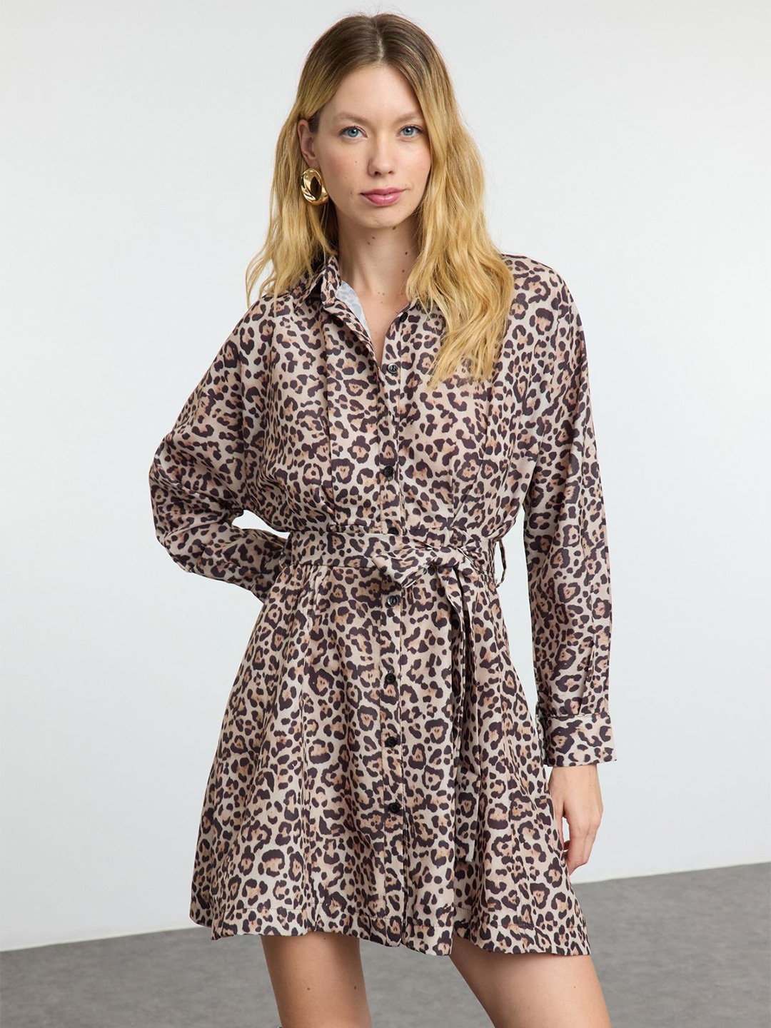 

Trendyol Women Animal Printed Shirt Dress, Na