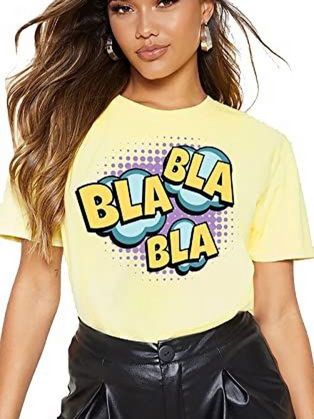 

VLAM Women Printed Pockets T-shirt, Yellow