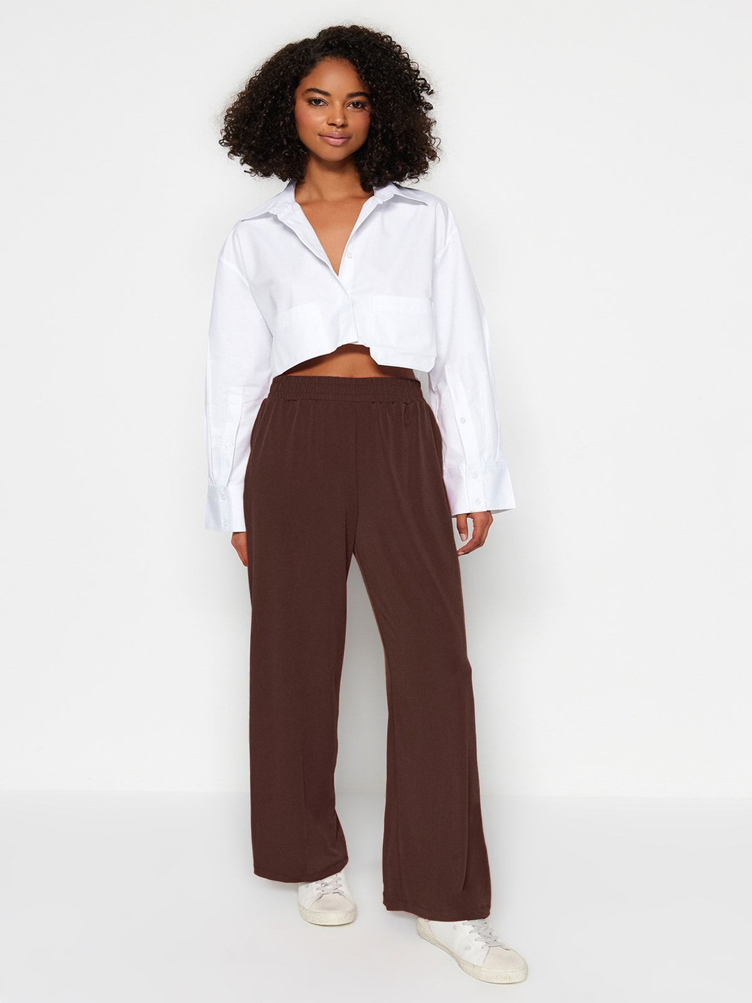 

Trendyol Women Parallel Trousers, Brown