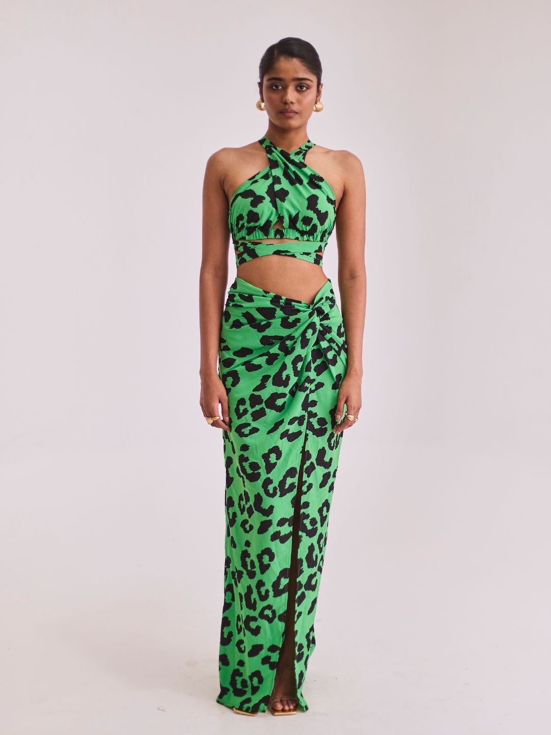 

Urban Suburban Women Printed Wrap Maxi Skirt, Green