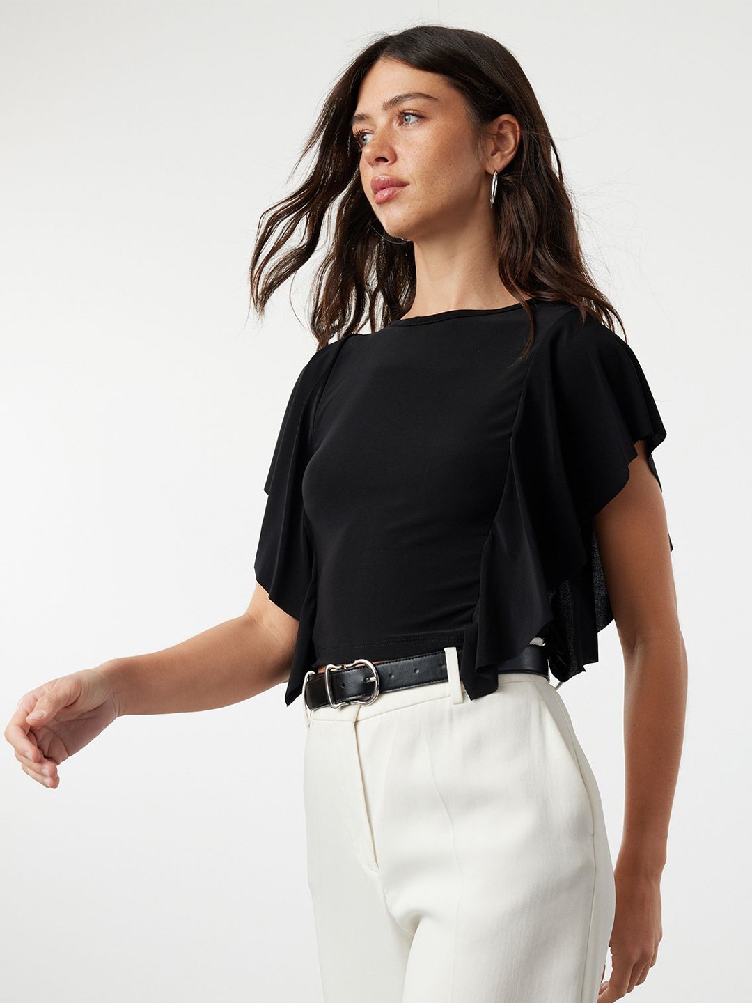 

Trendyol Flutter Sleeve Top, Na