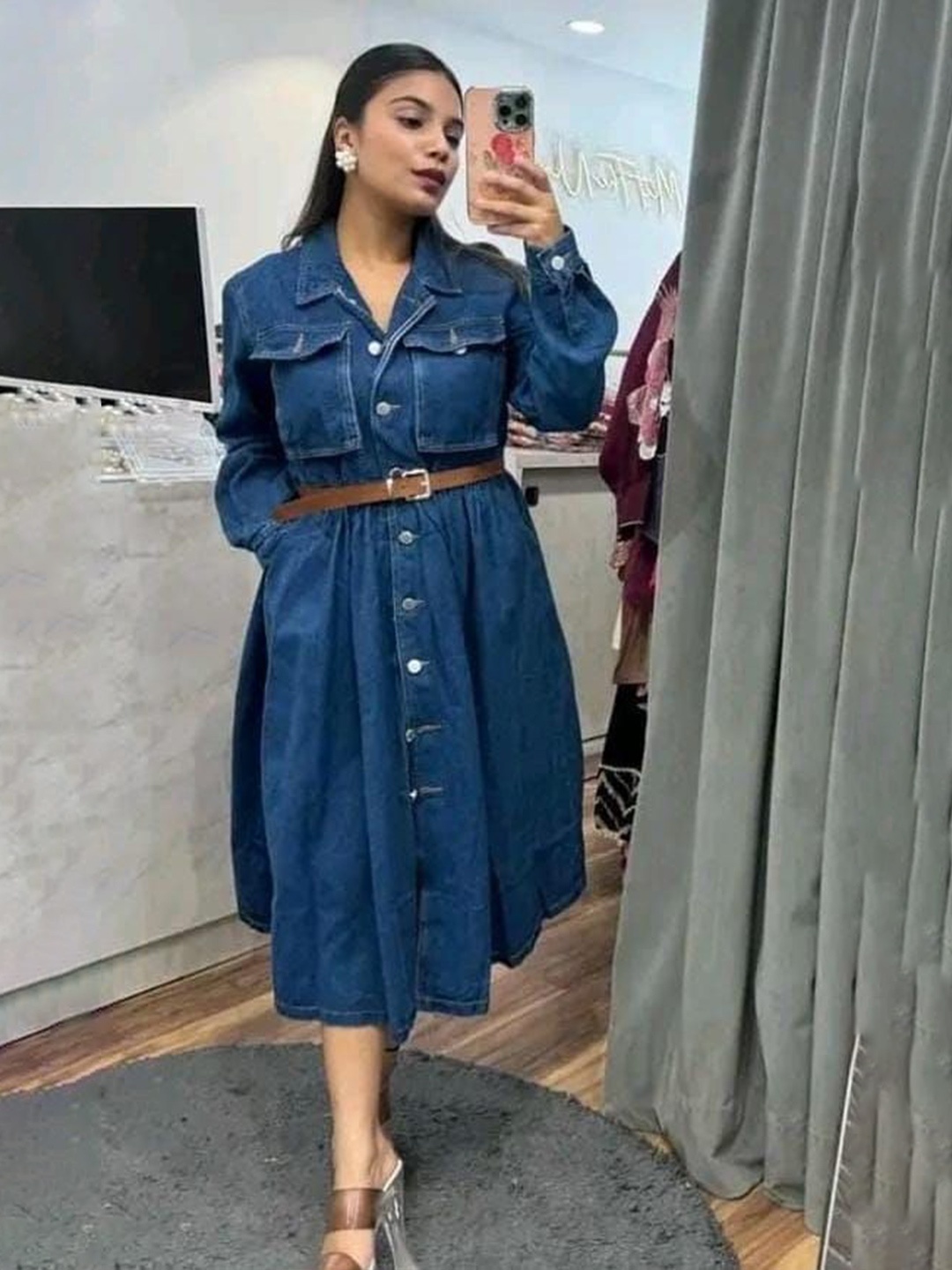 

JKP Collection Denim Dress, Navy blue