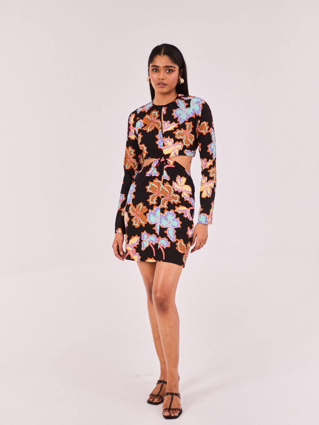 

Urban Suburban Women Floral Printed Sheath Mini Dress, Black