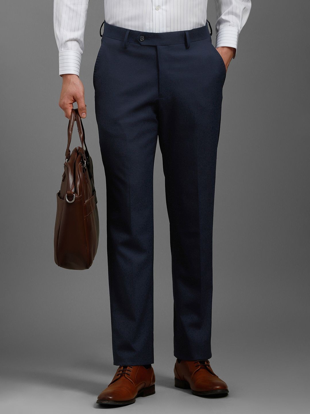 

Louis Philippe Men Trousers, Navy blue