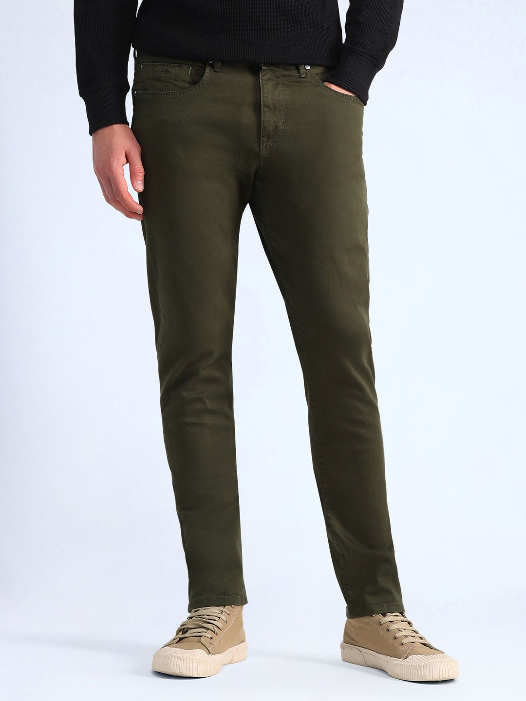 

Flying Machine Men Slim Fit Jeans, Olive
