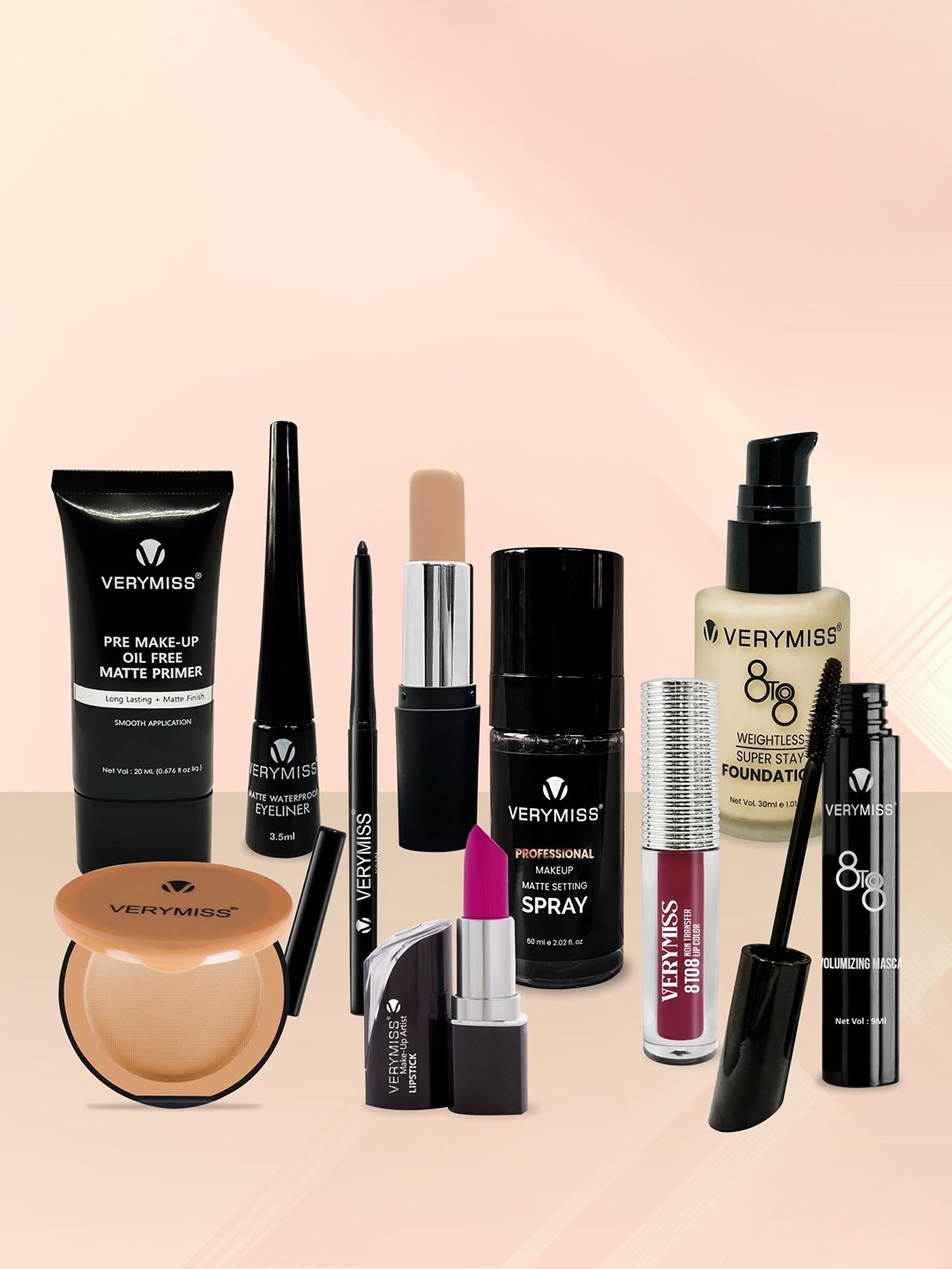 

Verymiss Ultimate Makeup Combo 1 - 10 Items + Free Makeup Pouch, Multi