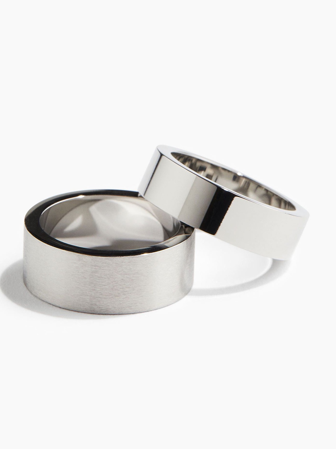 

H&M 2-Pack Stainless Steel Rings, Grey