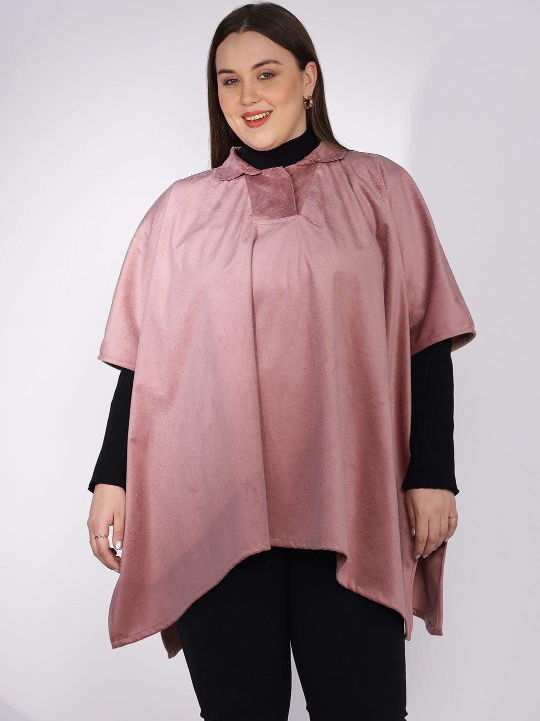 

LetsDressUp Women Plus Size Poncho, Rose gold