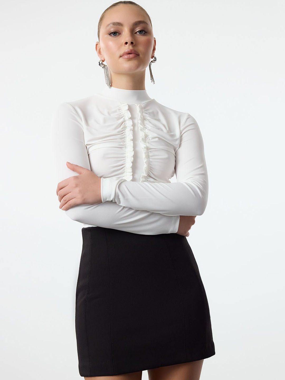 

Trendyol High Neck Long Sleeves Bodysuit, White