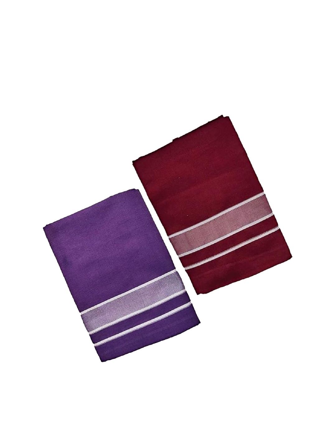 

Suman Tex Men Pack Of 2 Striped Cotton Lungi, Maroon
