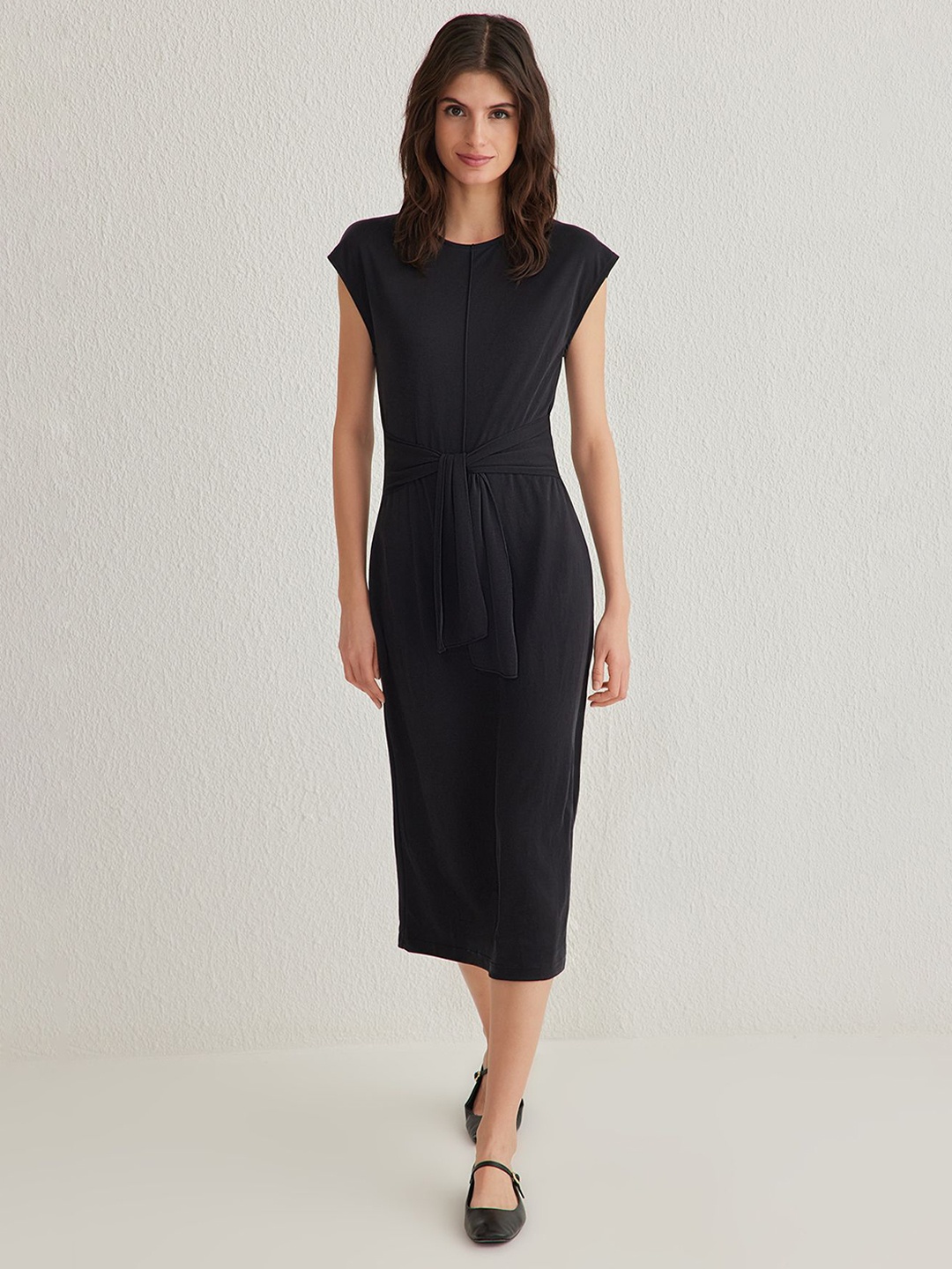 

Trendyol Women Sheath Midi Dress, Black