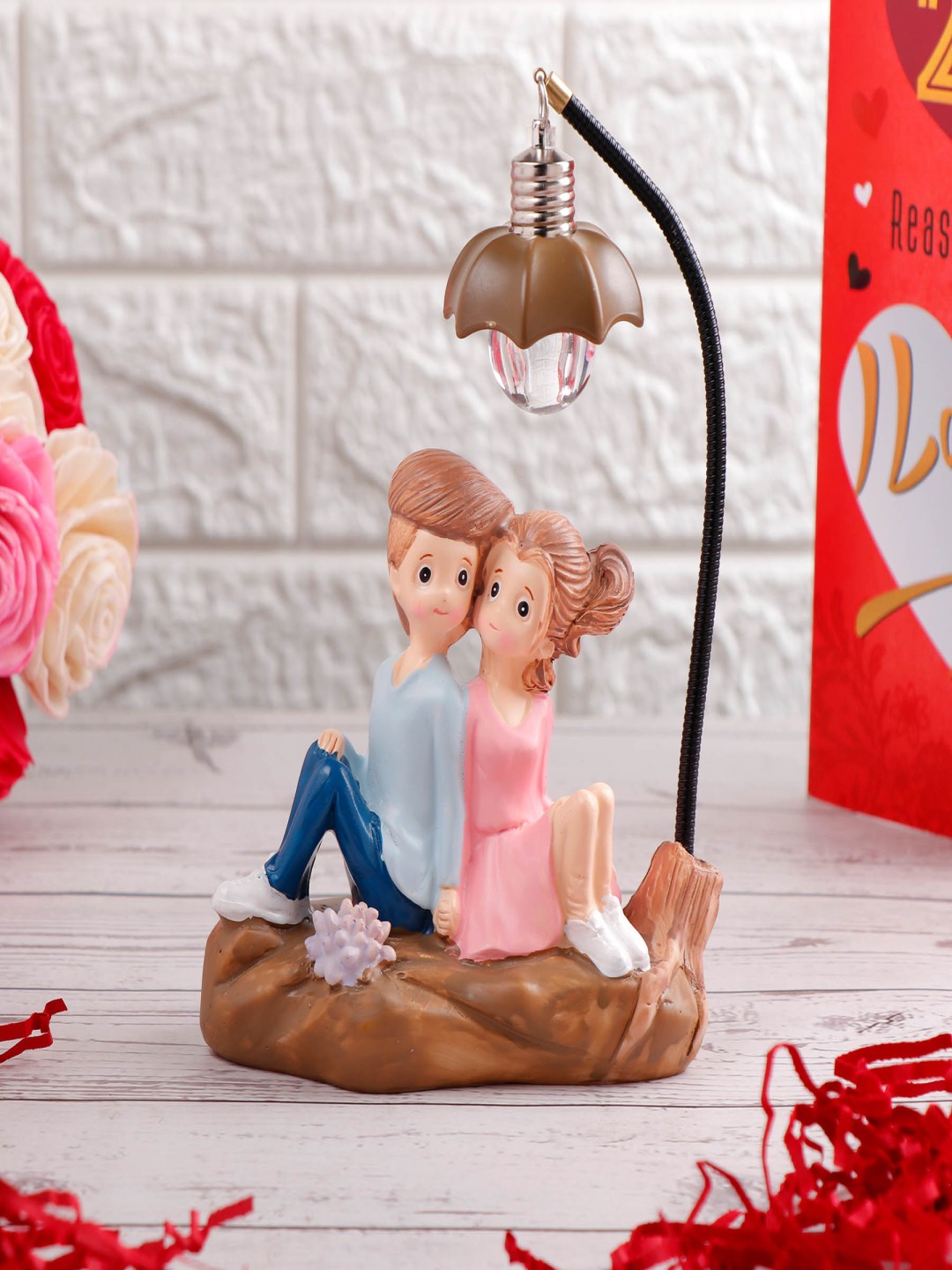 

Archies Blue And Pink Couple Romantic Figurine Showpiece