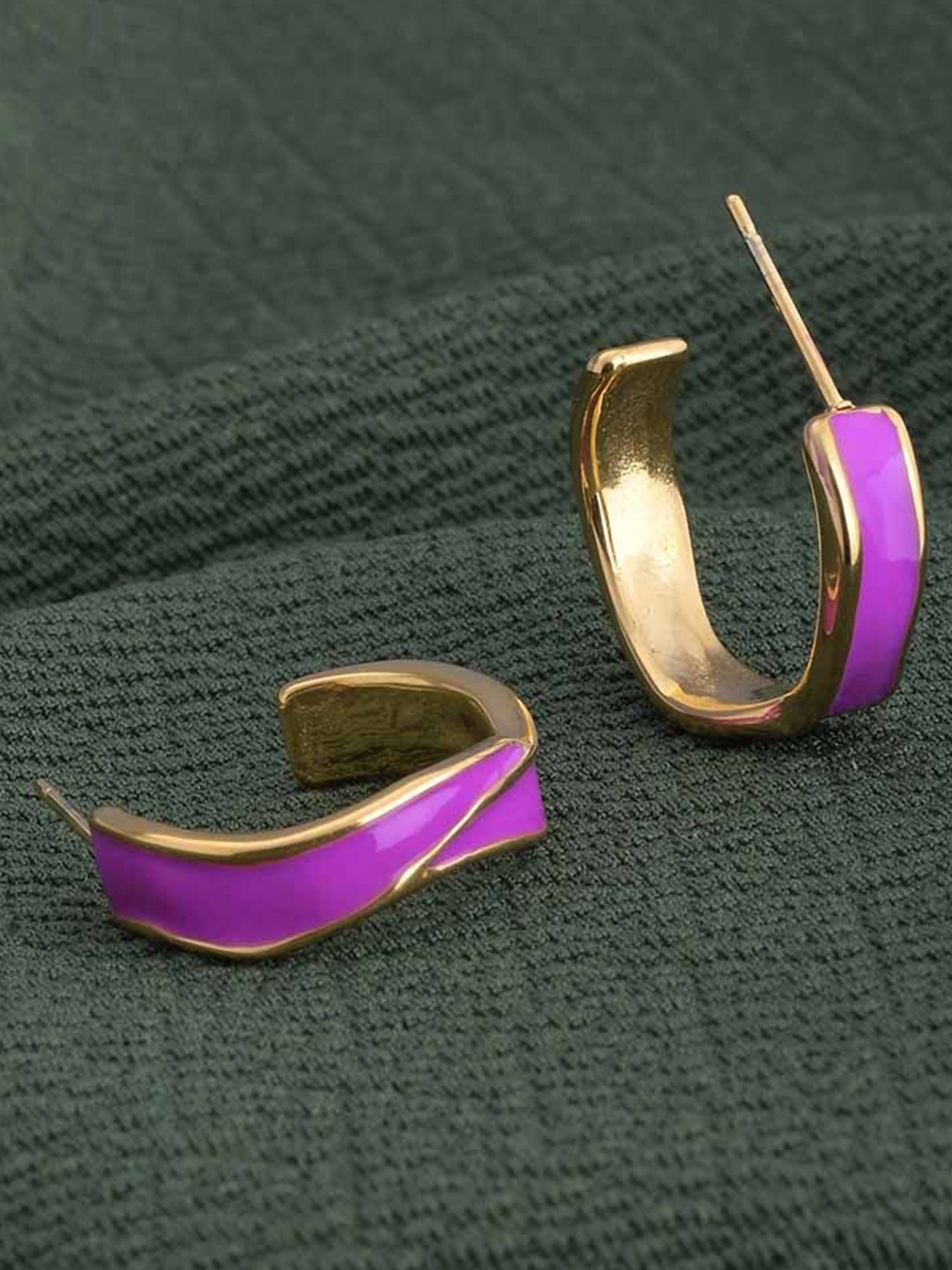 

PALMONAS 18k Gold Plated Stainless Steel Hoop Earrings