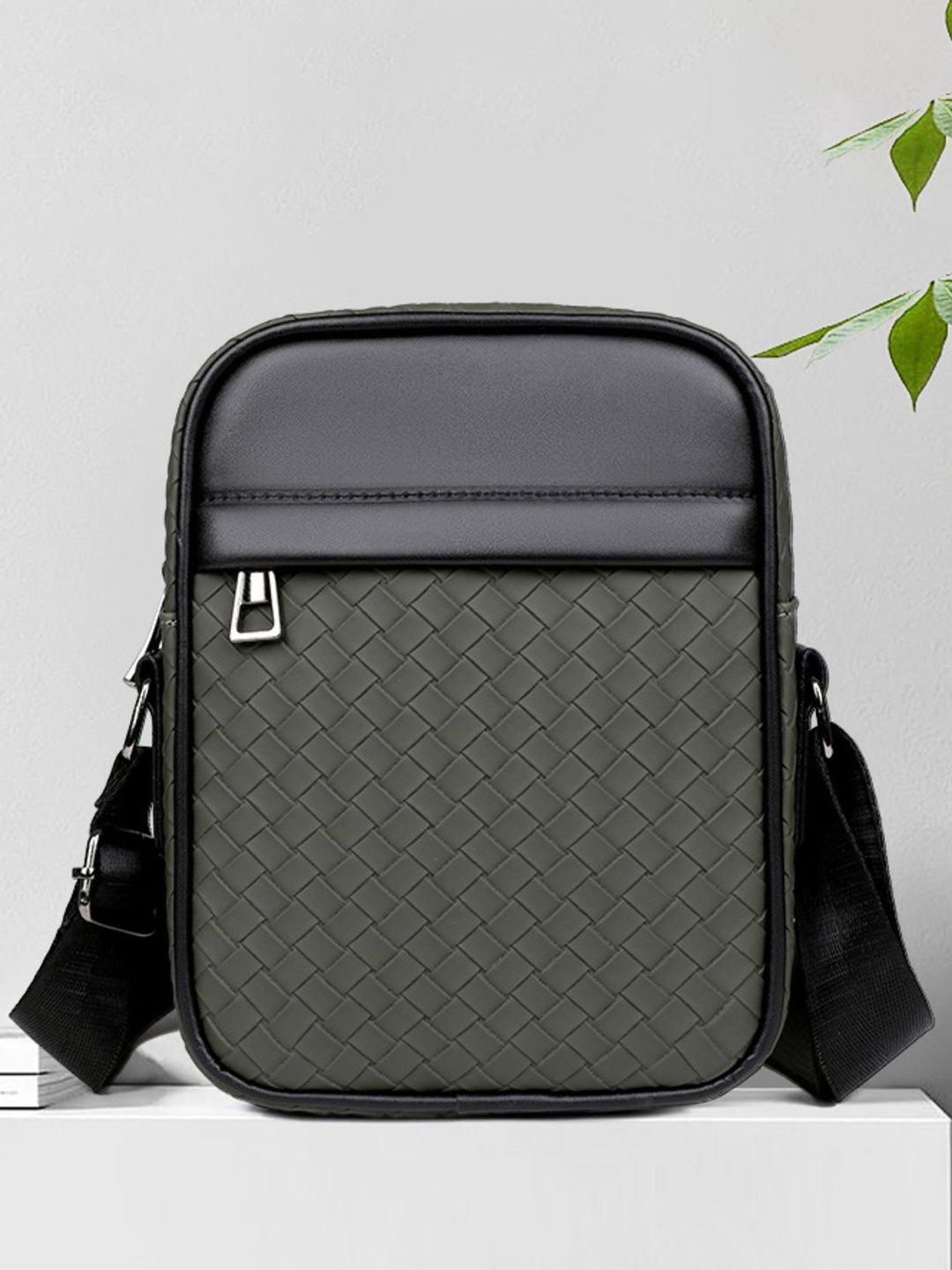 

Carry Trip Unisex Textured Messenger Bag, Olive