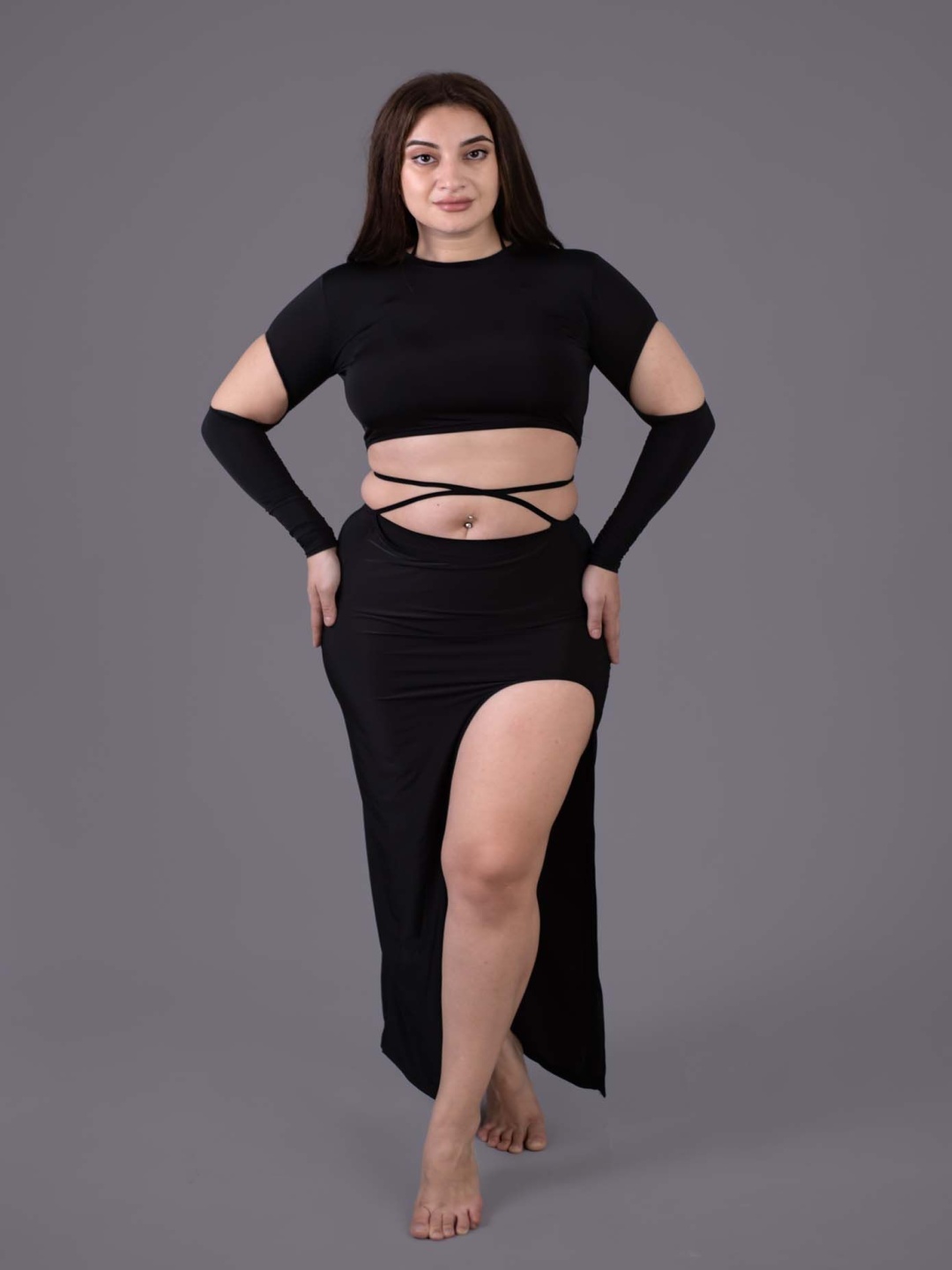 

Keepfit Women 4 Pcs Padded Plus Size Bikni Swimwear Cover up Set, Black